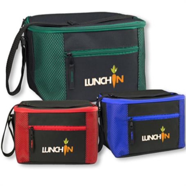 Aluminum Foil Insulated Lunch Bag W/ Zip Pocket