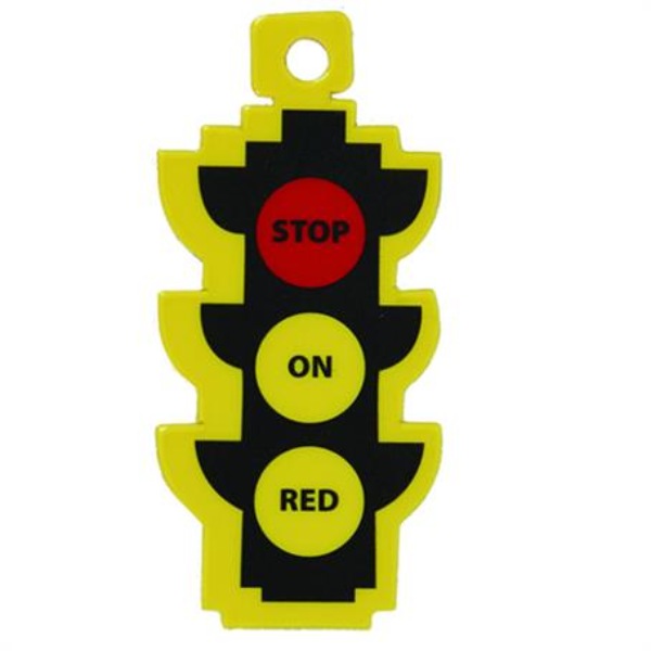 USA Made Custom Stoplight Shaped Key Tag