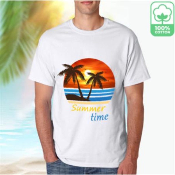 Usa Decorated Full Color 5.2 Oz Hanes 100% Comfortsoft Cotton T-Shirt