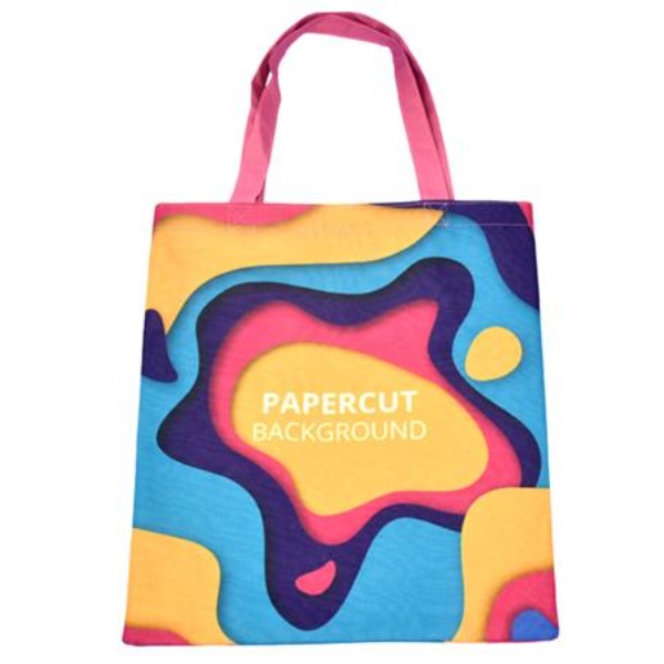Large Reusable Shopping Bag Full Color Tote Bags (15" x 16")