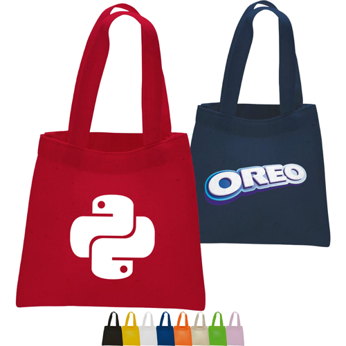 6 oz MINI COTTON CANVAS TOTE BAG USA Decorated (6" x 6")