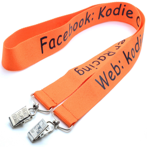 1" Double Ended Custom Logo Polyester Lanyard