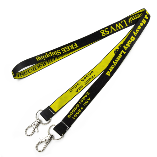 3/4" Double Ended Custom Logo Woven Lanyards