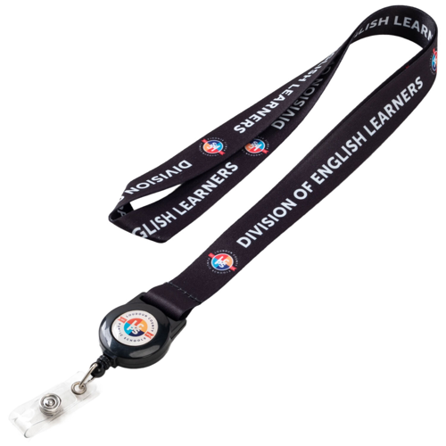 3/4"Custom Logo Dye Sublimation Lanyards W/ Retractable Reel Combo