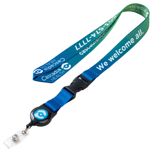 Sublimated Lanyard Badge Reel Combo W/ Buckle Release