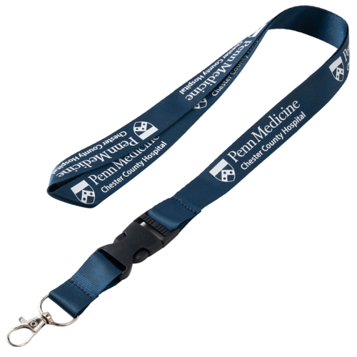Custom printed 3/4 inch nylon lanyard with buckle release and logo imprint