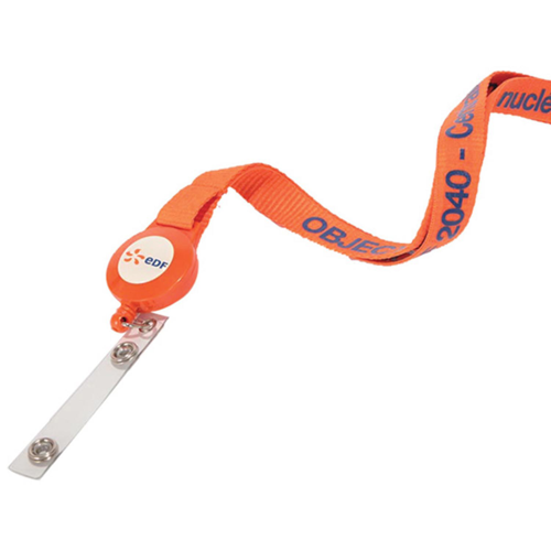 1/2" Polyester Lanyard with Retractable Reel Combo