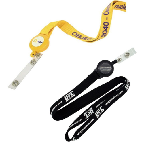 Custom 5/8" Polyester Lanyard with Retractable Reel Combo