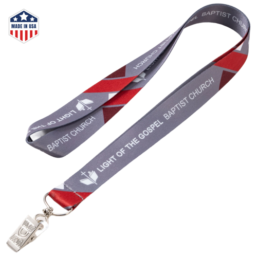 USA made 3/4 inch full color sublimation lanyard with custom logo design