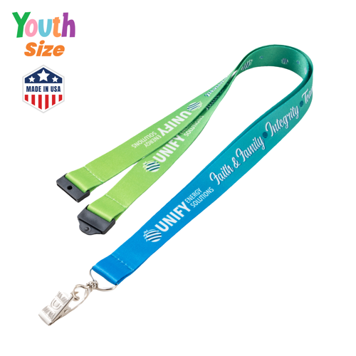 Youth Size USA Made Sublimated Lanyards w/ Safety Breakaway