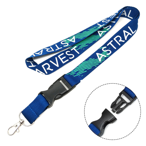 3/4" Custom Logo Polyester Lanyard w/ Buckle Release