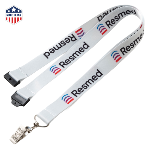 USA made full color sublimation lanyard with safety breakaway clasp and custom logo