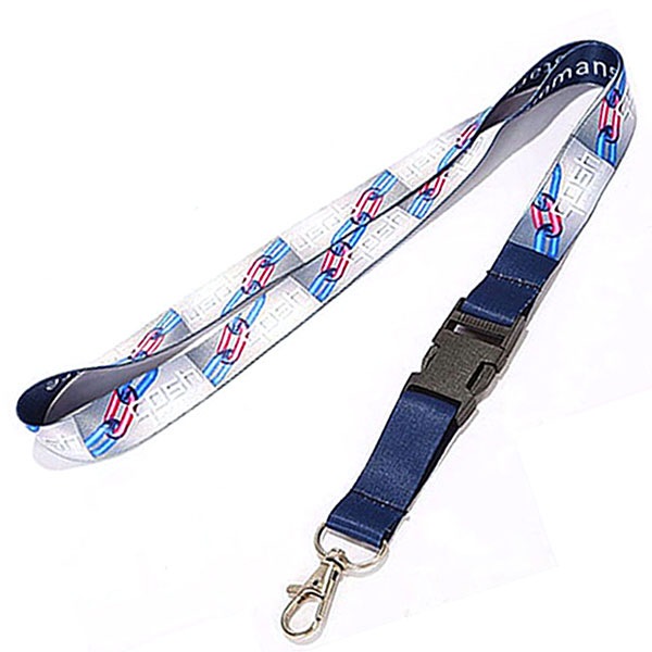 3/4" Custom Logo Printed Dye Sublimation Lanyard w/ Buckle Release
