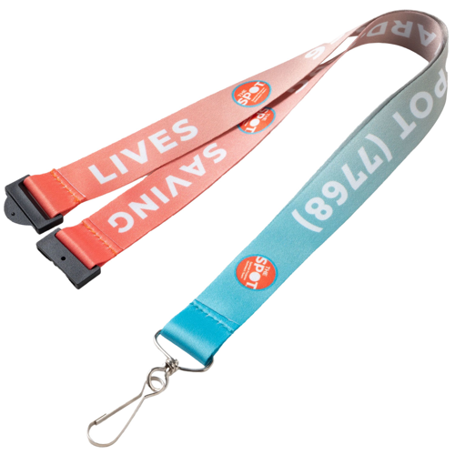 1" Custom Logo Dye Sublimation Lanyard w/ Safety Breakaway
