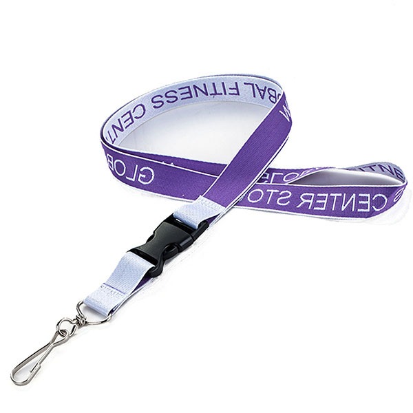 1/2" Custom Woven Lanyard W/ Buckle Release