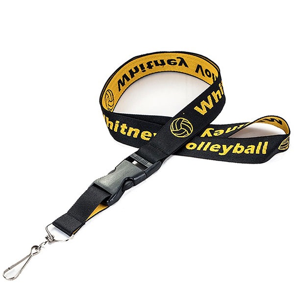 3/4" Custom Logo Woven Lanyard with Buckle Release