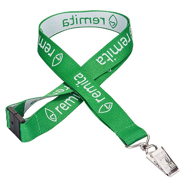 1" Eco-Friendly Custom Woven Lanyard W/ Safety Breakaway
