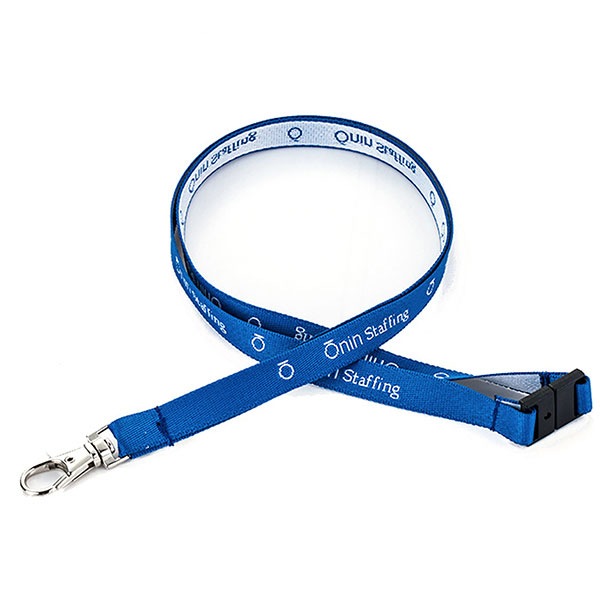1/2" Custom Logo Woven Lanyard w/ Safety Breakaway