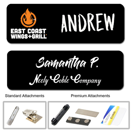 3"W x 1.25"H Reusable Chalkboard Badges