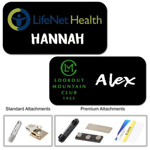 3"W x 1.5"H Reusable Chalkboard Badges