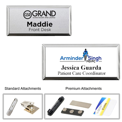 3"W x 1.5"H Executive Metallic Name Badge