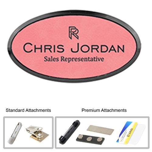 3"W x 1.25"H Custom Leather Name Badges