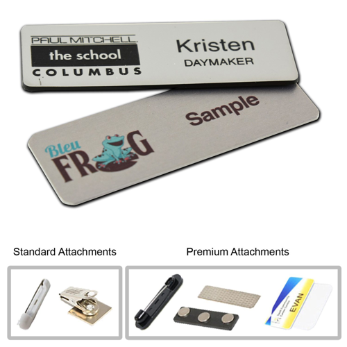 Custom Printed 1" X 3" Metal Name Badge