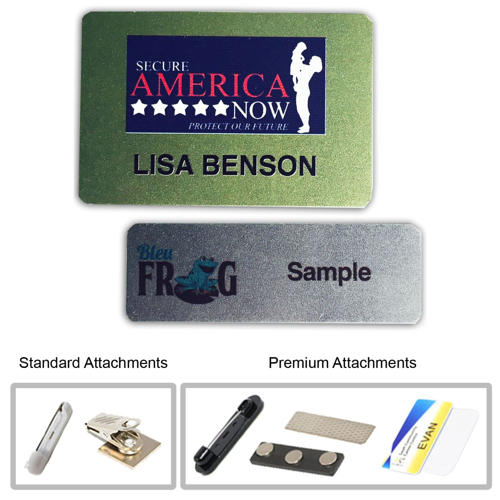 2" X 3" Custom Printed Metal Name Badge