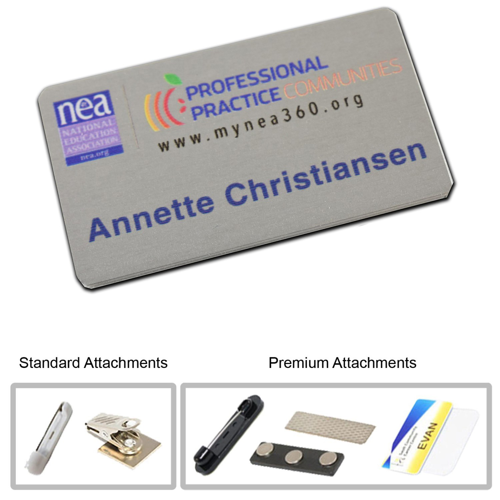 2.125" X 3.375" Custom Printed Metal Name Badge
