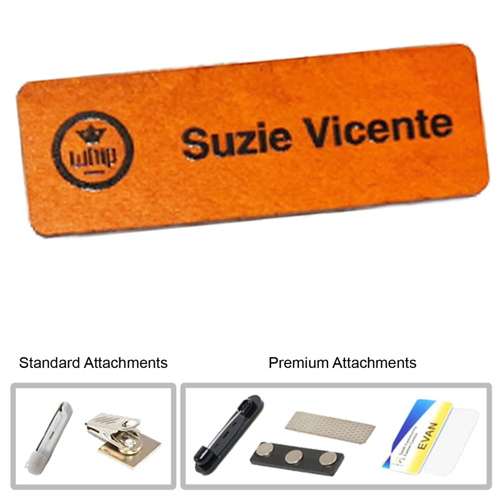 3"W x 1"H Custom Printed Wood Badge