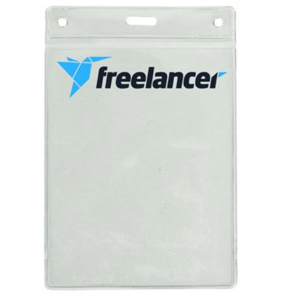 4" H x 3" W inch Printed Badge Holder - Clear Vinyl