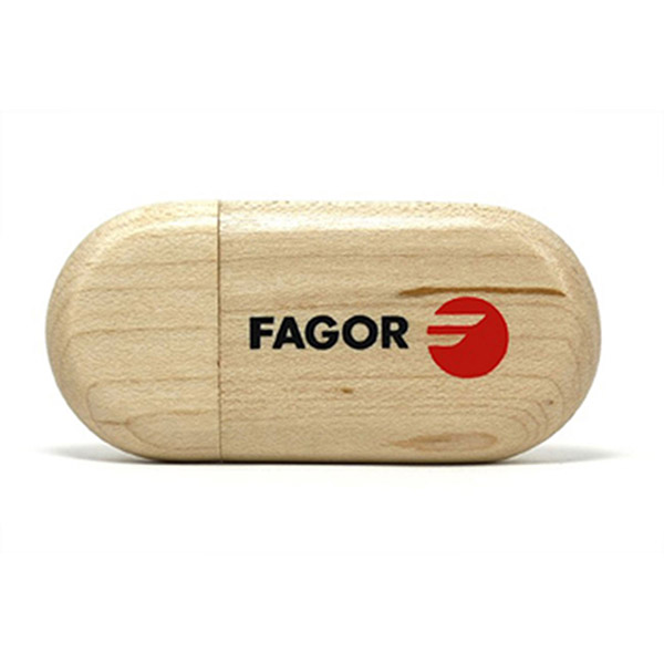 512MB - Wooden Capsule Style USB Flash Drive w/ Magnetic Closure