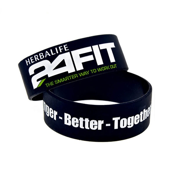 1" Color Filled Wristband W/ Custom Logo