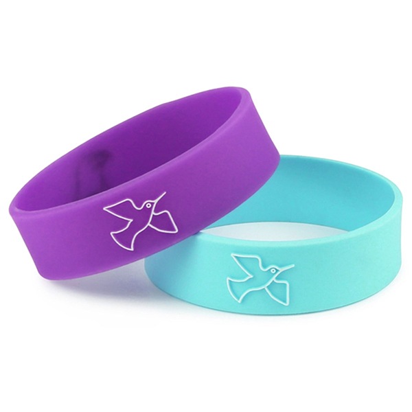 3/4" Embossed Wristband W/ Custom Print