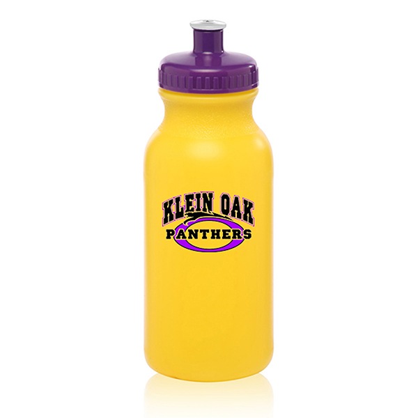 20 Oz Custom Plastic Sports Flexi-Grip Bottle W/ Push Spout