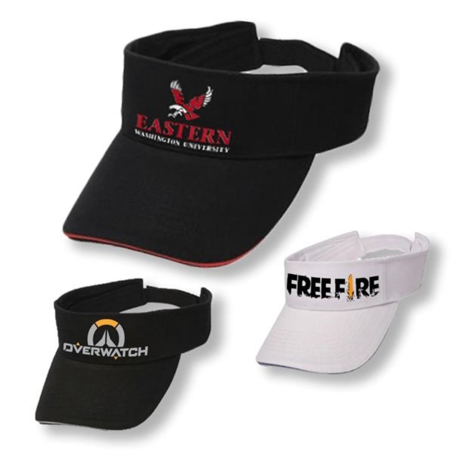 Classic Sandwich Visor w/ Custom Imprint Brushed Cotton Cap