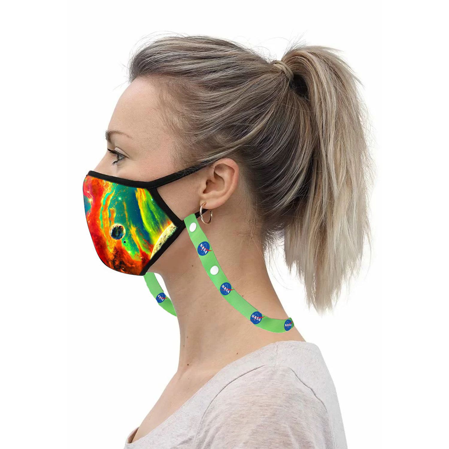 3 Layer Safety Face Mask Lanyard Combo w/ Full Color Imprint
