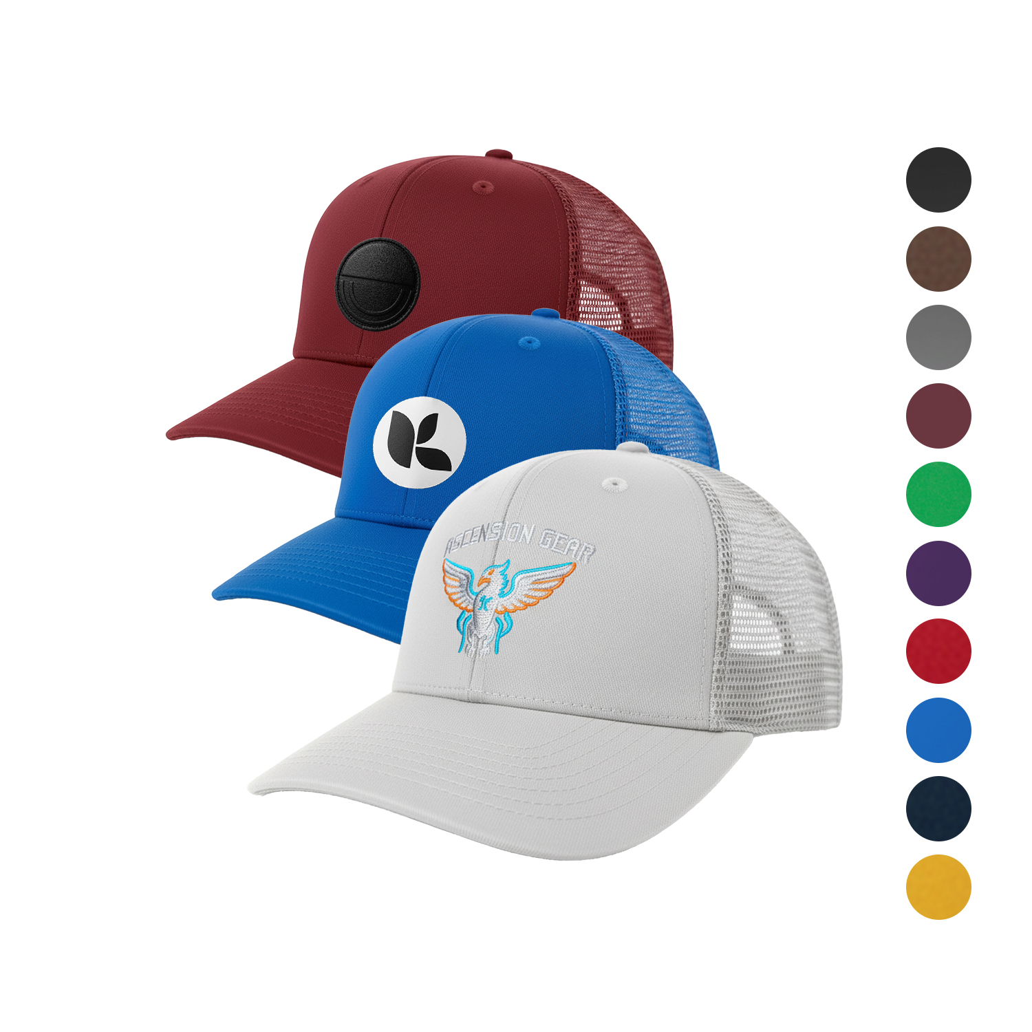 Premium Cotton & Mesh Fabric 6-Panel Structured Cap with Velcro Closure
