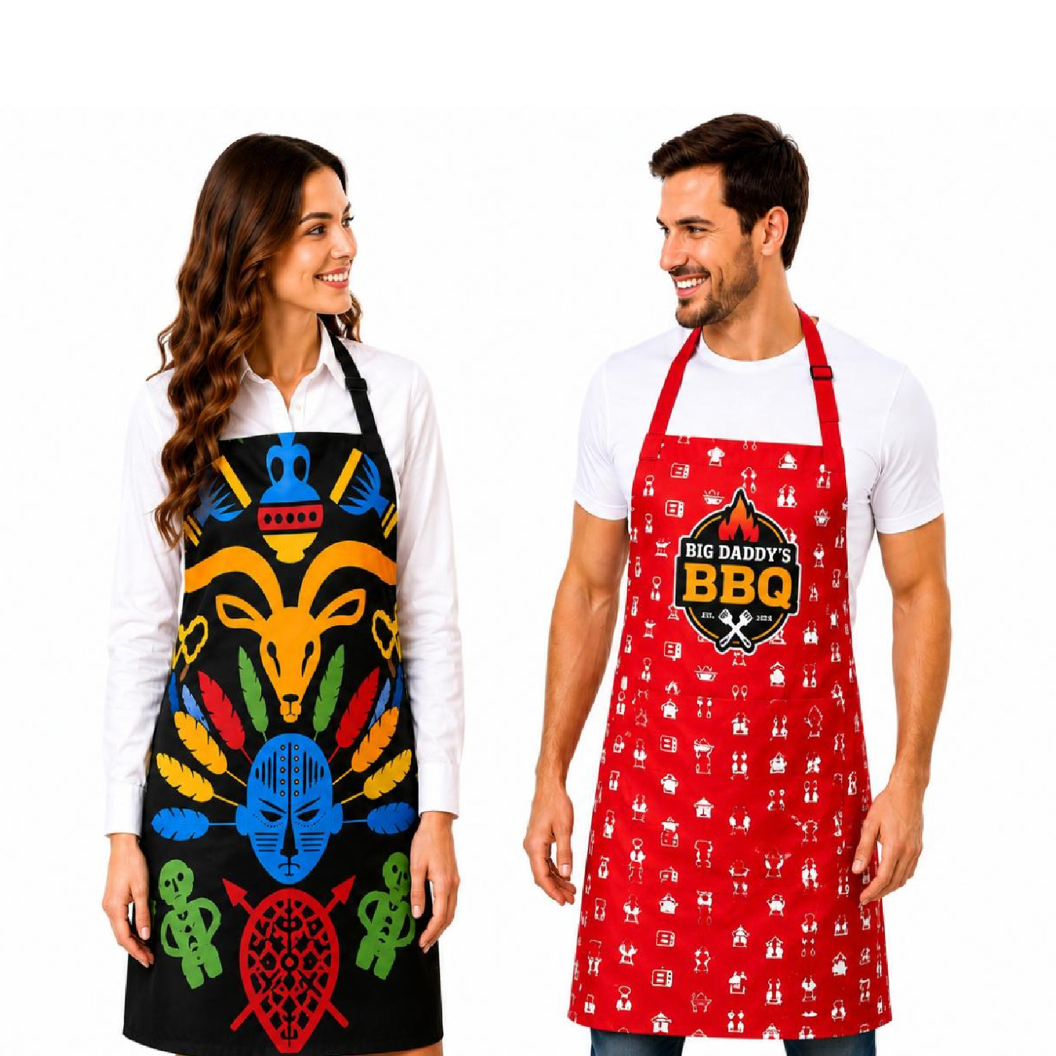 Dye Sublimation Full Length Apron w/ Adjustable Neck Strap