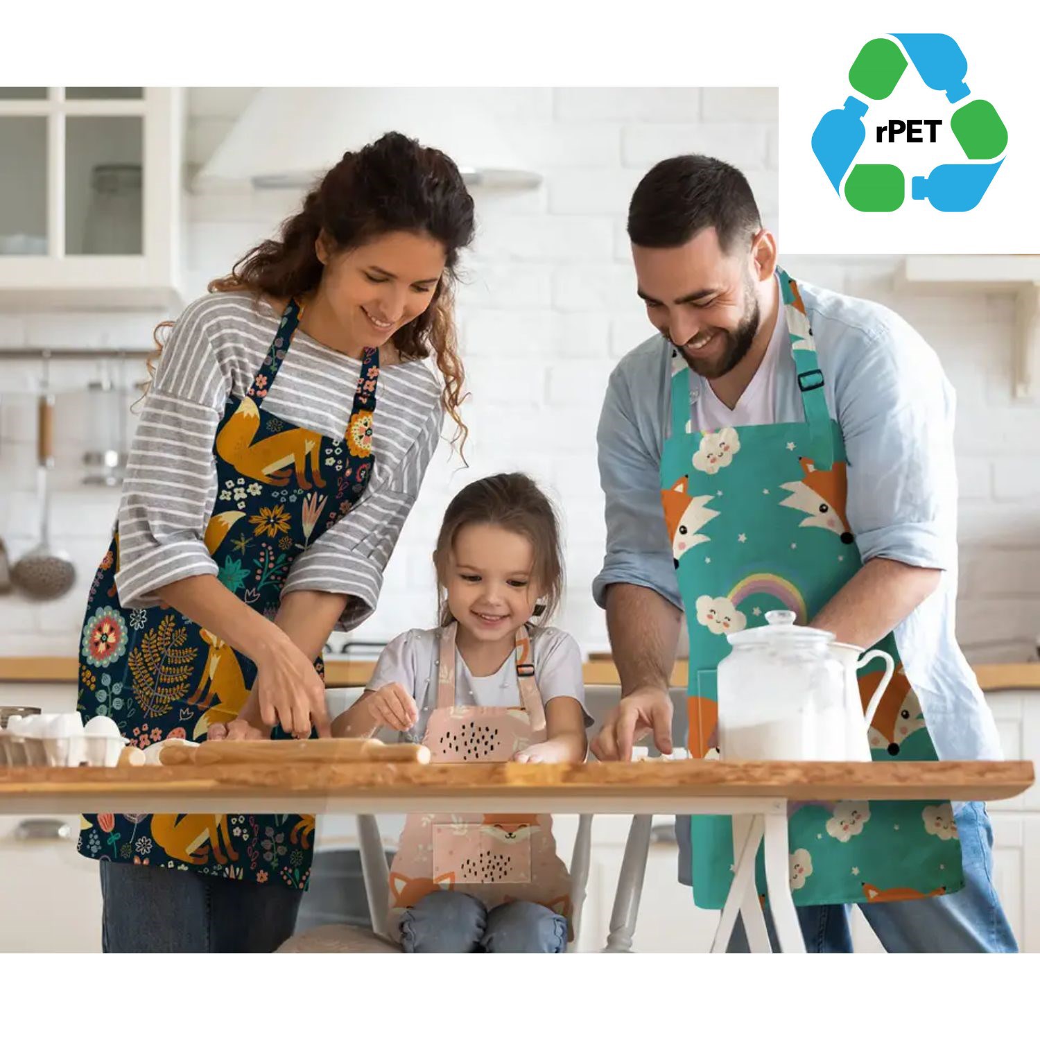 22" x 32" rPET Recycled 100% Polyester Sublimation Aprons W/ Two Front Pocket