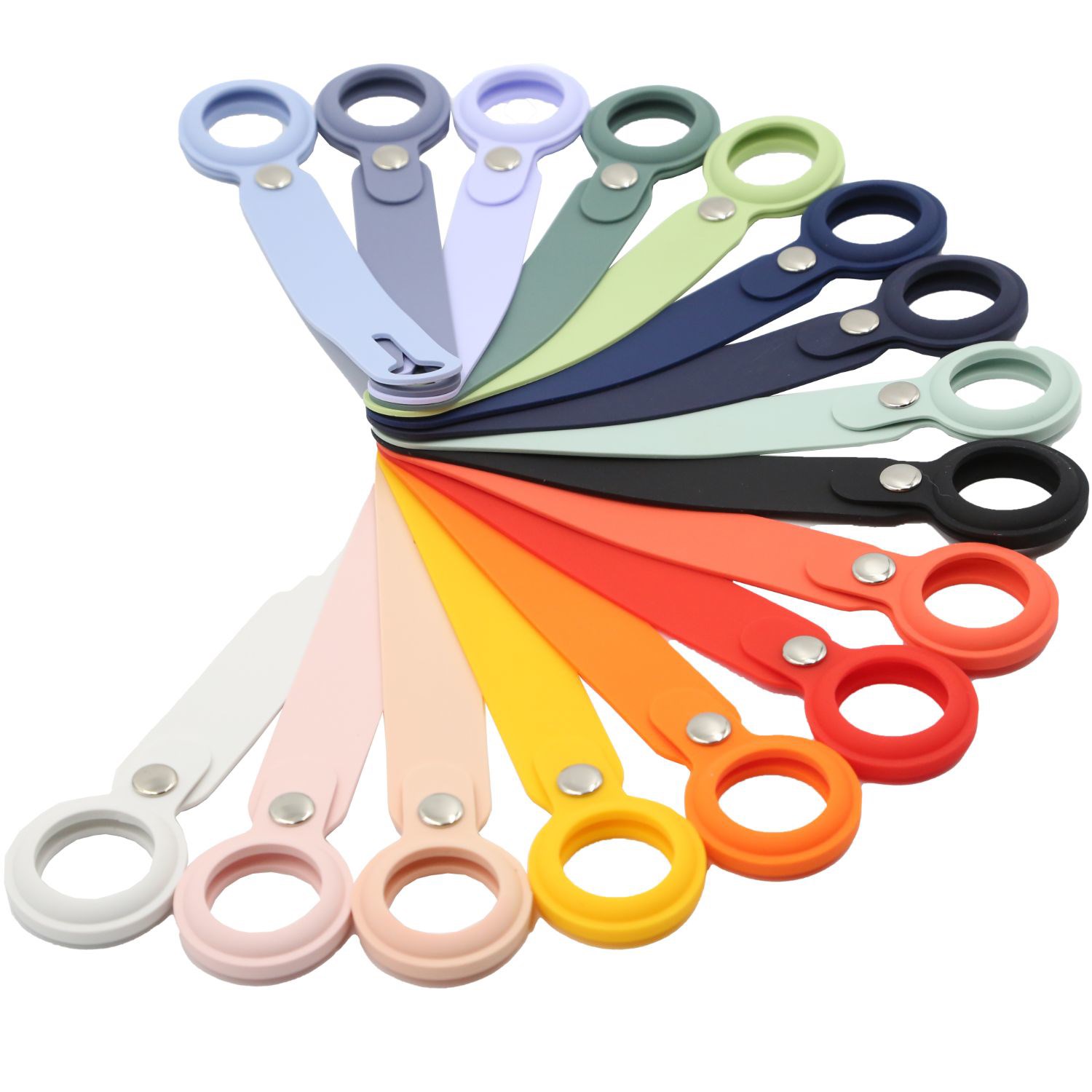 Silicone AirTag Holder w/Button Closure Custom Airtag Keeper