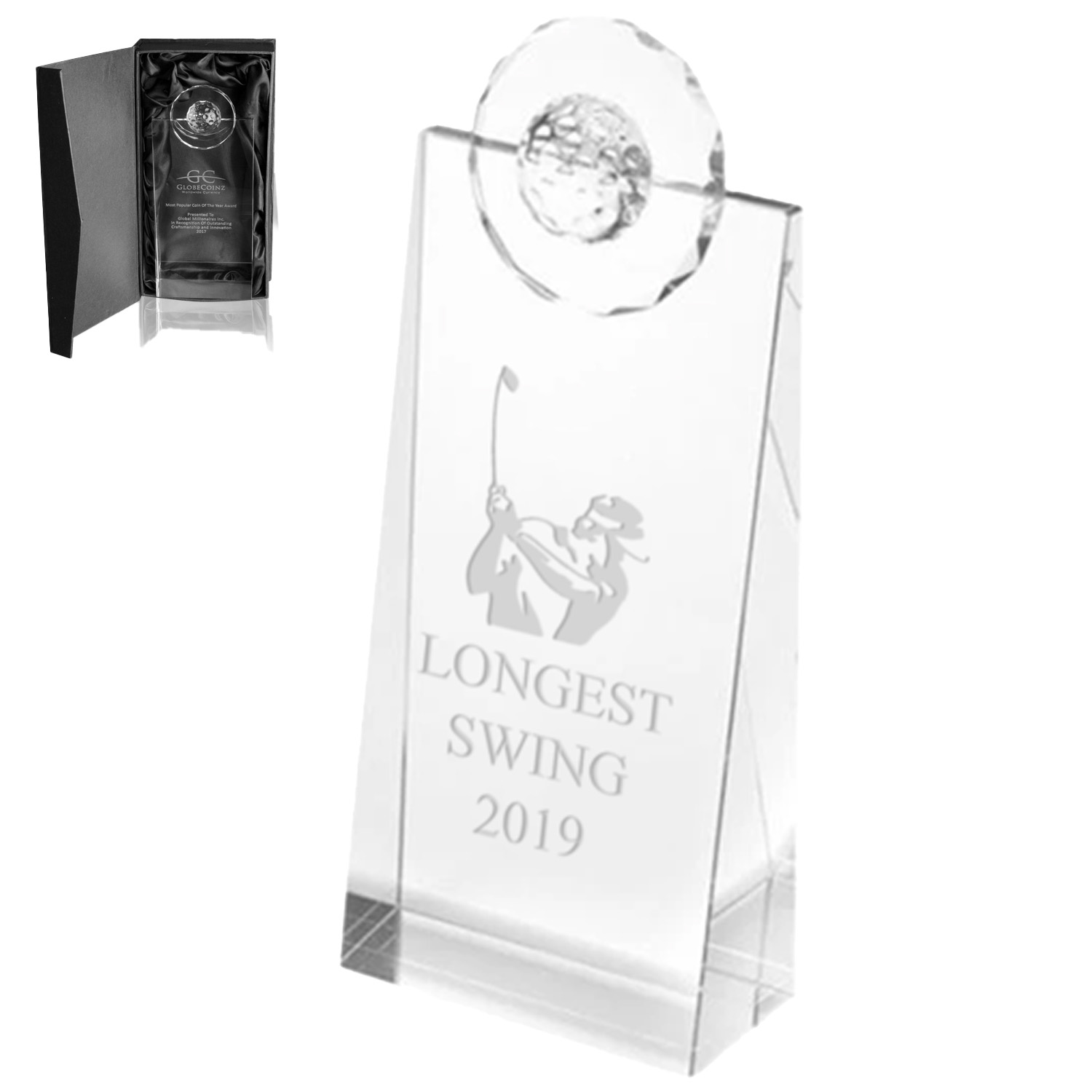 Golf Pinnacle Optical Crystal Glass Awards