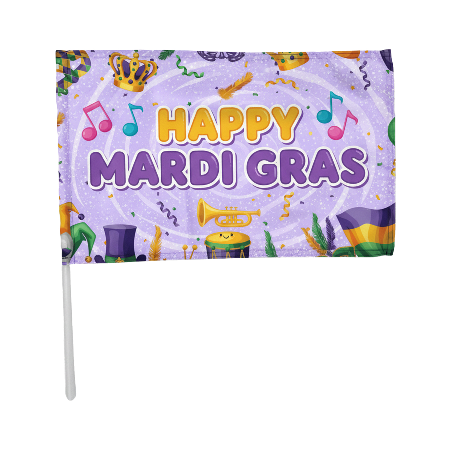 Waving Flag 12x18" with 22" Pole - Handheld
