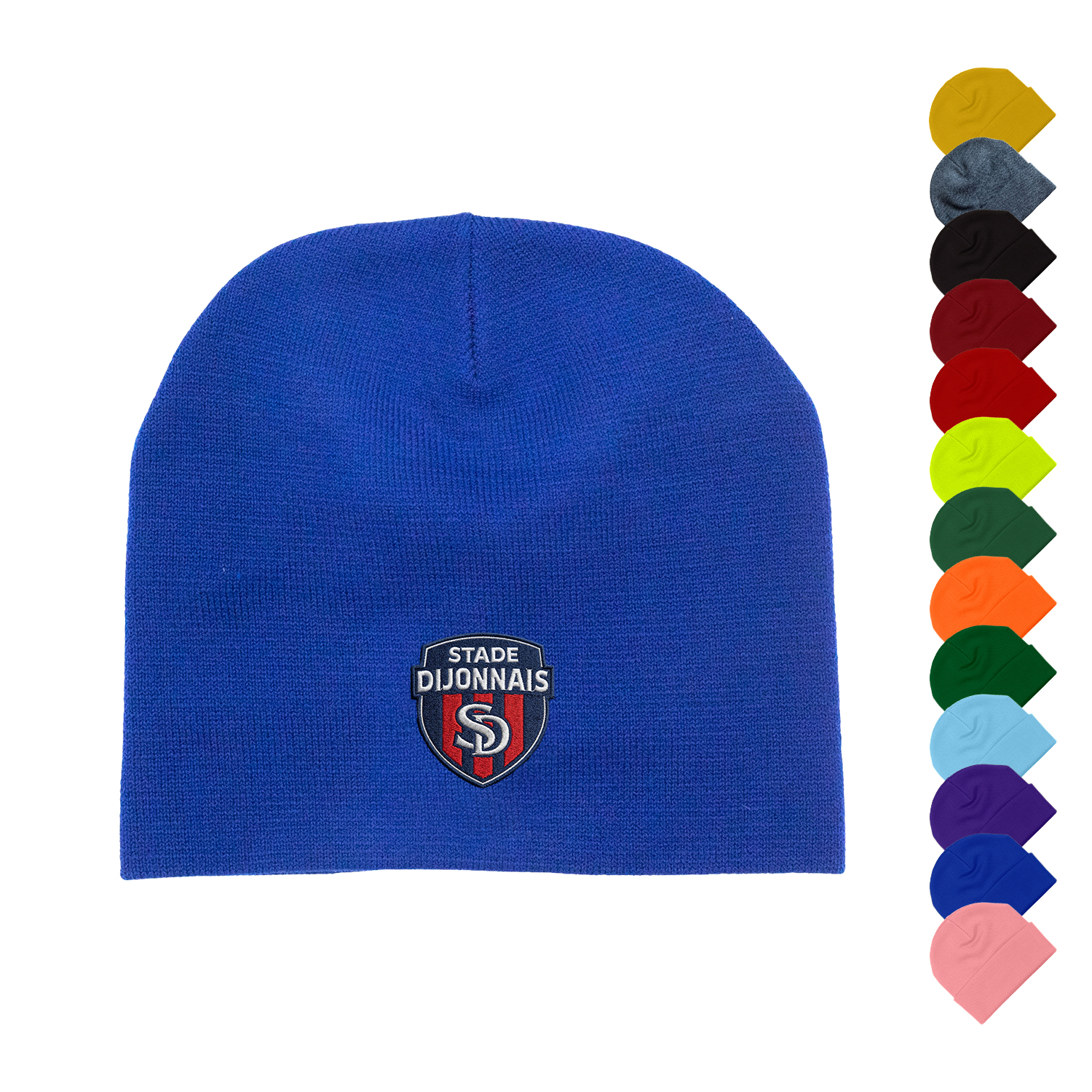 USA-Made No Cuff Embroidered Beanie (5K Stitches)