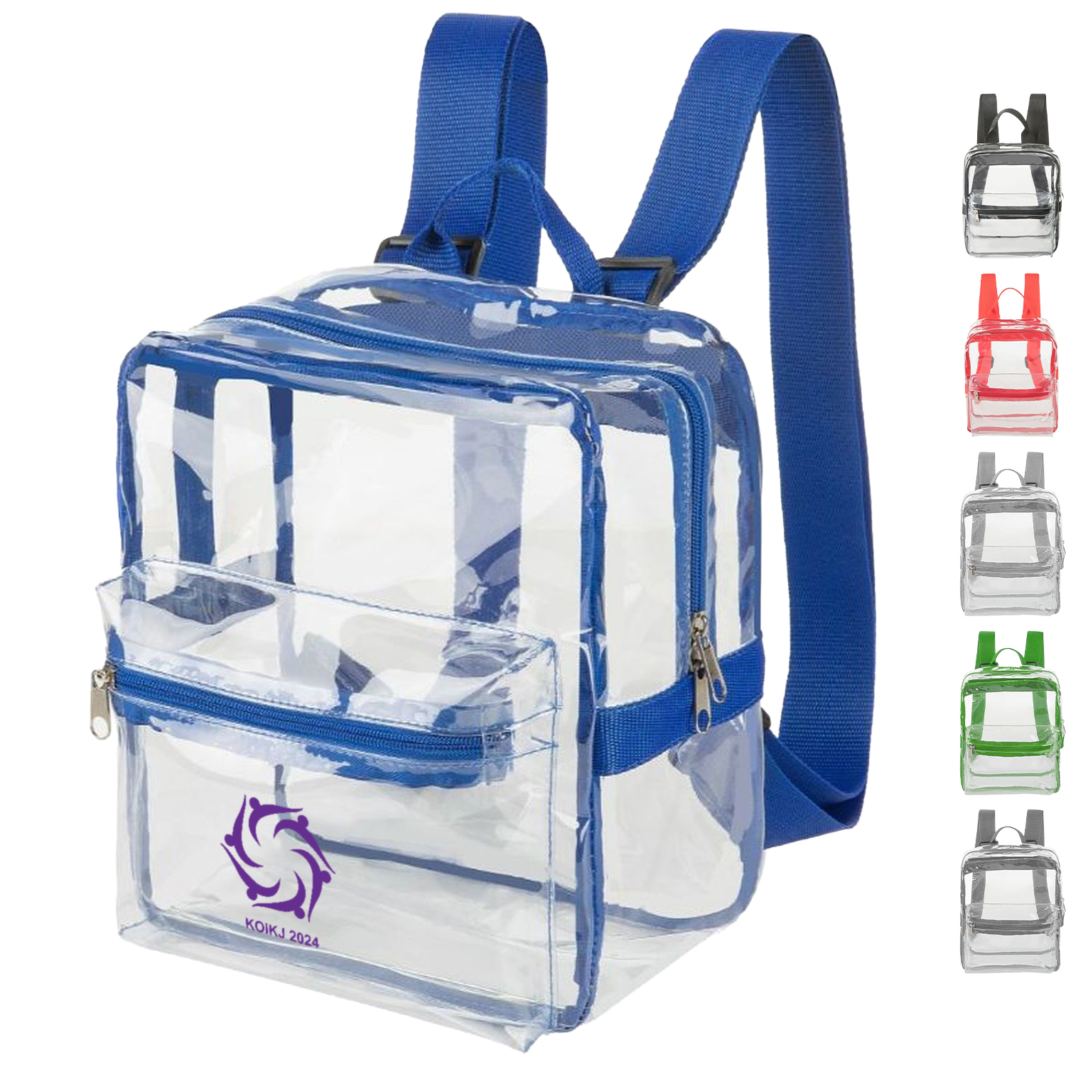 Mini Clear PVC Transparent Backpack with Front Accessory Pocket