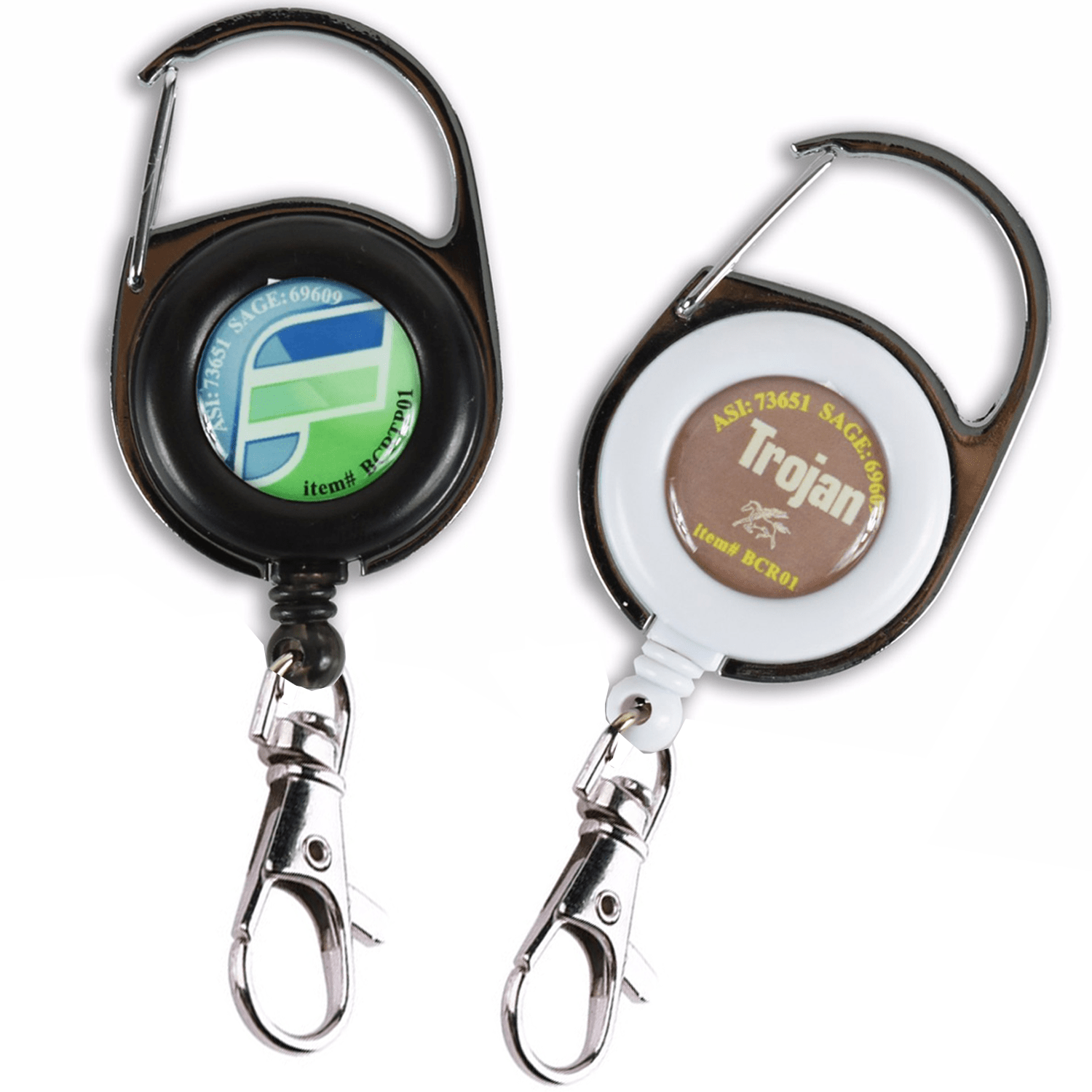 Retractable Carabiner Badge Reel w/ Lobster Claw
