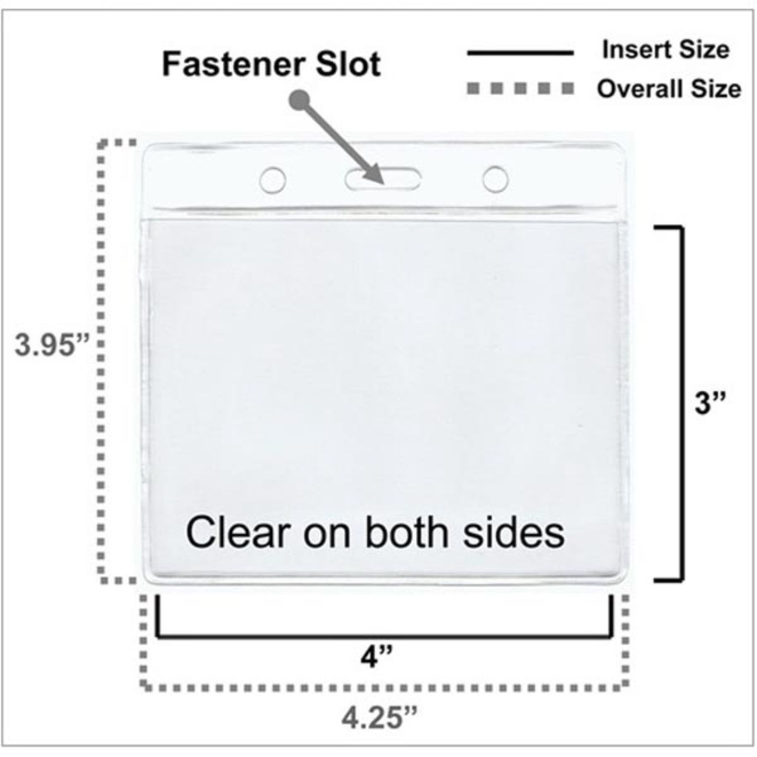 3x4 inch Horizontal Badge Holder