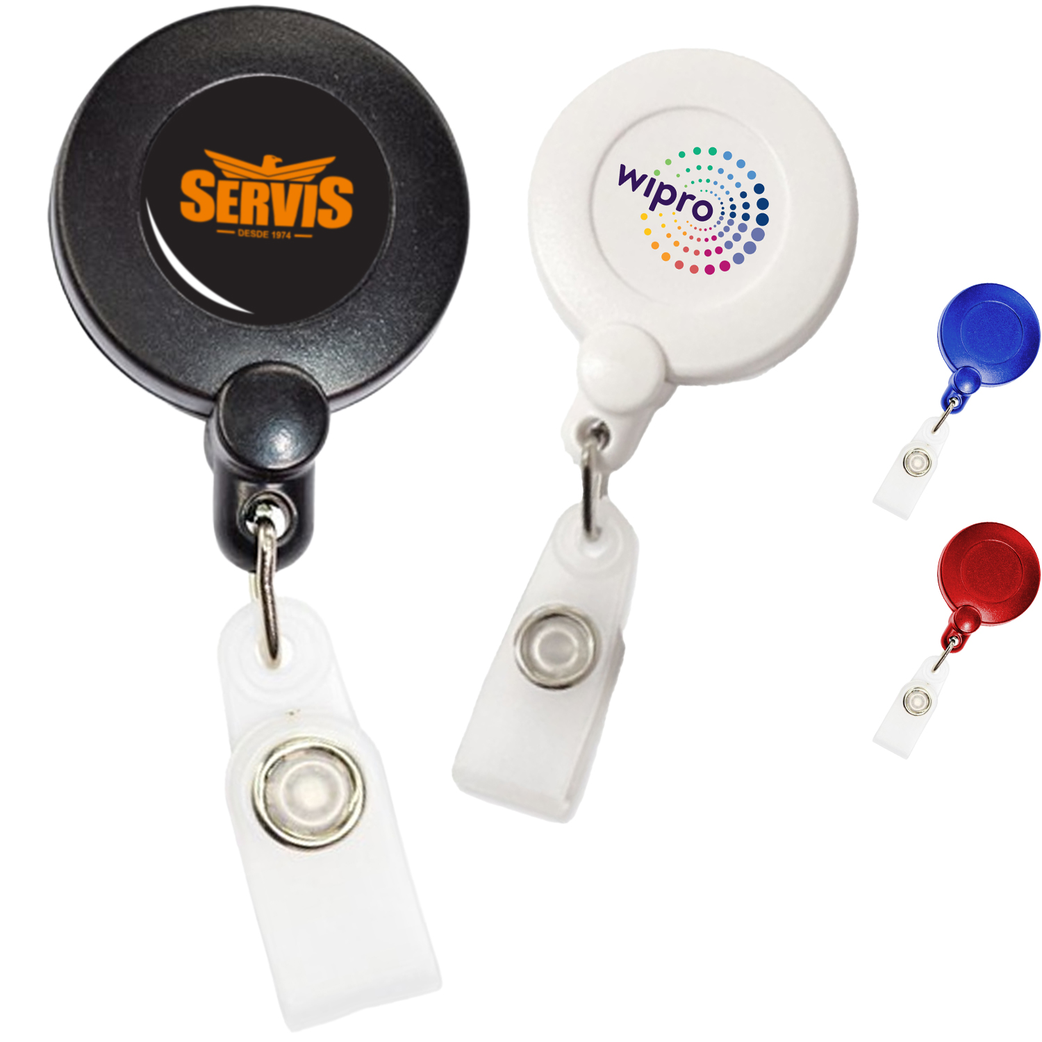 Retractable Round Corner Strap Badge Reel Holder w/ Belt Clip