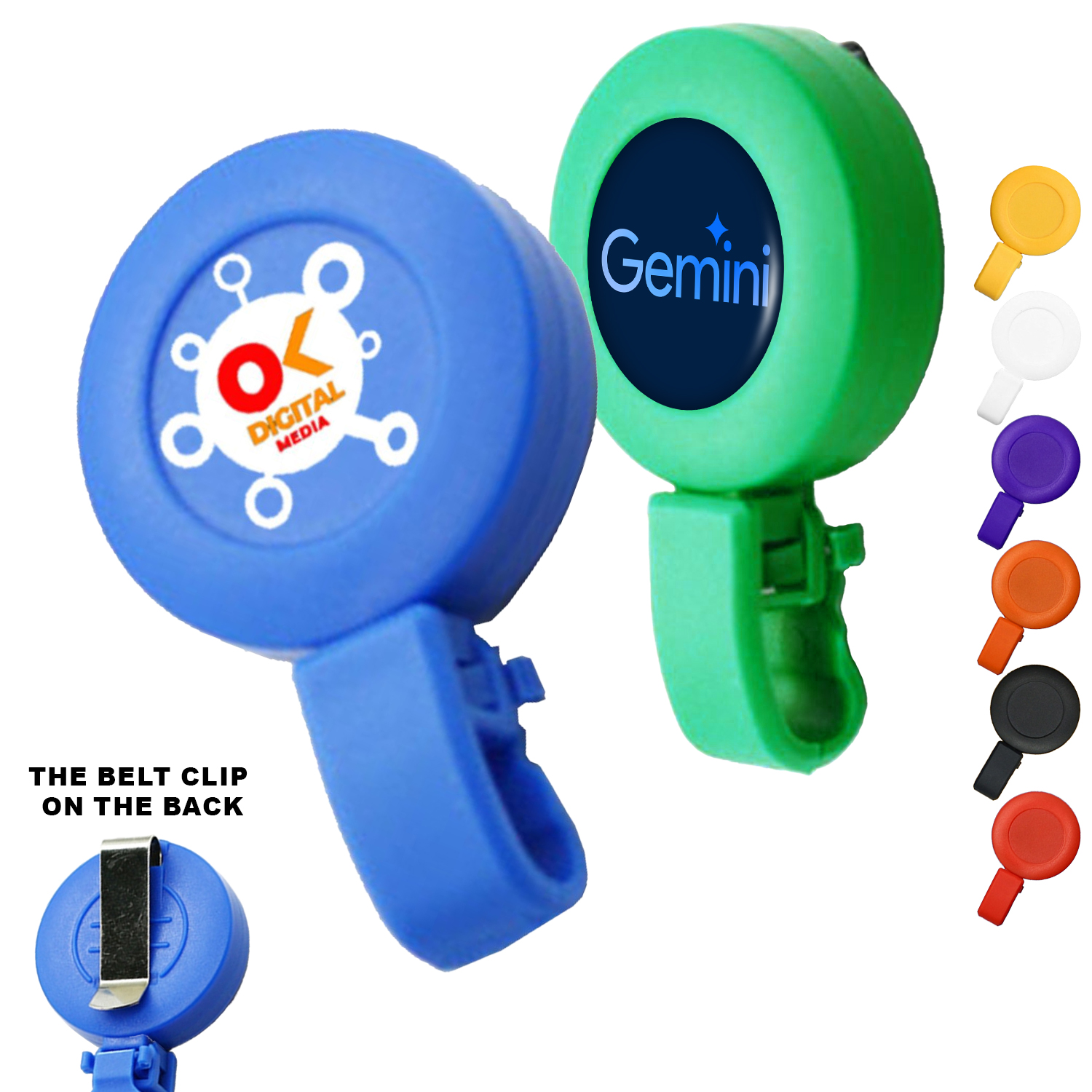 Retractable Round Badge Reel Holder w/ Plastic Foldable clip