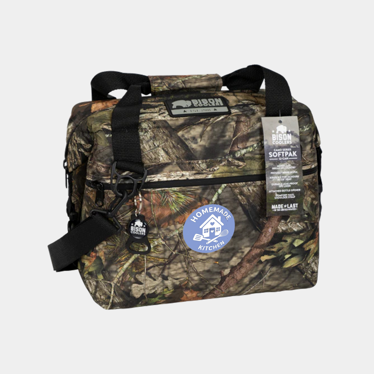 Mossy Oak® 12-Can Bison® USA-Made SoftPak Cooler Bag (13" x 8" x 11")